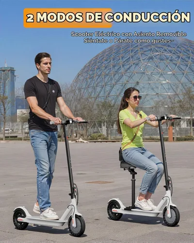 Vista 5 de Scooter eléctrico de 350 W/500 W para adultos y adolescentes - 19/22 MPH y Blanco