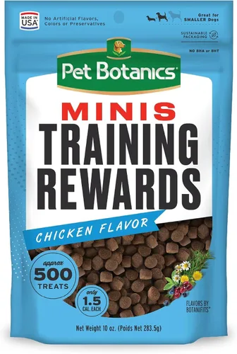 Vista 9 de Pet Botanics Bolsa de 10 oz de Recompensa de Entrenamiento Mini Suave y Masticable, Sabor a Pollo, con 500 Golosinas por Bolsa, La Elección