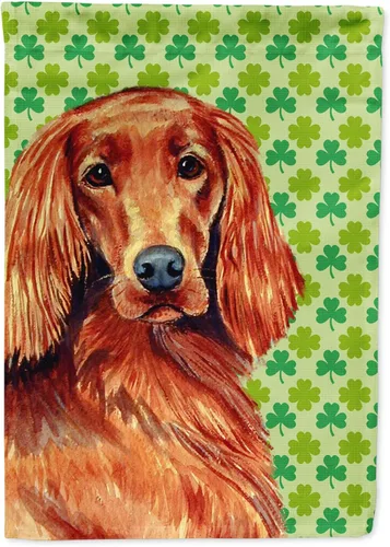 Vista 244 de Caroline's Treasures SS4442GF Affenpinscher Bandera de jardín con retrato de trébol del día de San Patricio para buzón, bandera decorativa