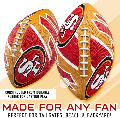 Vista 2 de Franklin Sports NFL Team Footballs - Rubber Youth Mini Balls for All Teams - Kids 8.5" Football + Air Pump Sets - Official NFL Licensed