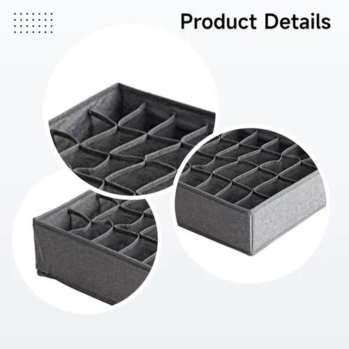 Vista 2 de Juego de 3 organizadores de almacenamiento impermeables para cajones, cajas plegables para calcetines, ropa interior, ropa