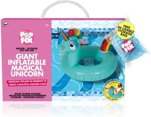 Vista 3 de Pop Fix - Flotador inflable gigante de unicornio mágico para piscina