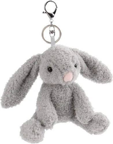 Vista 4 de Apricot Lamb Cute Toys - Llavero suave de peluche de conejo gris para bolsa de niños, bolso, mochila y bolso (6 pulgadas)