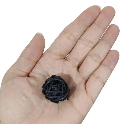 Vista 6 de MECCANIXITY 12 bolas decorativas de mimbre de ratán de 1.2 pulgadas para rellenos de jarrones, bodas, jardines, fiestas de pasillo, color negro