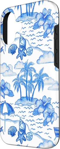 Vista 2 de Funda para iPhone 16 Coastal Nieta Preppy Hawaiian Hibiscus Coconut Girl