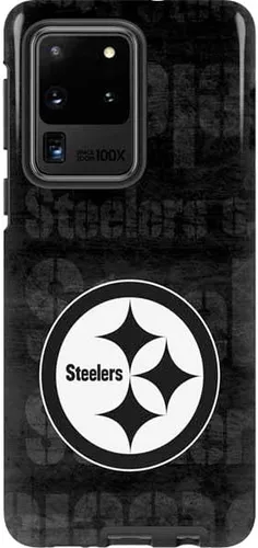 Vista 11 de Skinit Pro Phone Case Compatible with Galaxy S20 Ultra 5G - Officially Licensed NFL Pittsburgh Steelers Distressed Design