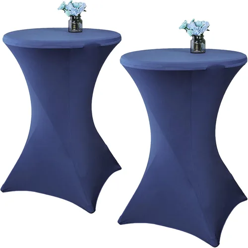Vista 7 de Paquete de 2 manteles de cóctel de elastano de 24 x 43 pulgadas, redondos, ajustables, para bodas, banquetes, eventos, fiestas
