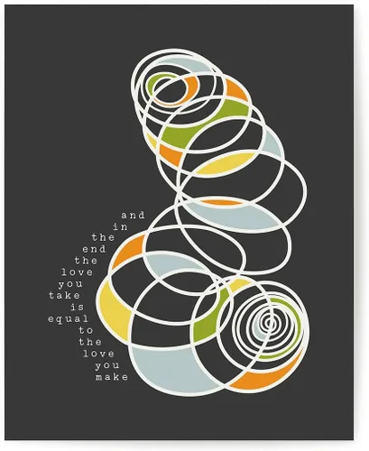 Vista 2 de Póster de letra de canción, impresión moderna de mediados de siglo, arte musical de banda de rock, decoración estética para dormitorio, sala