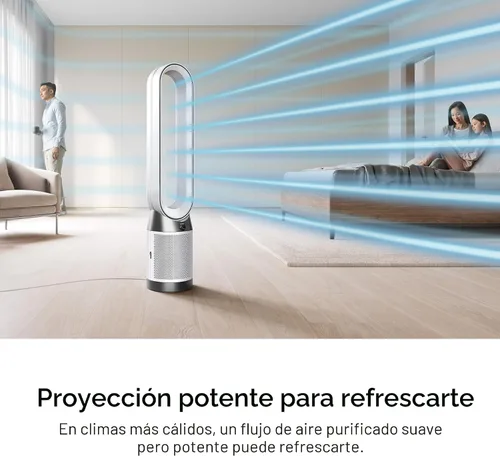 Vista 3 de Purificador de aire Dyson Pure Cool PC1, ventilador de torre con filtro HEPA, controlado por aplicación y control remoto, oscilación de 350°, 10