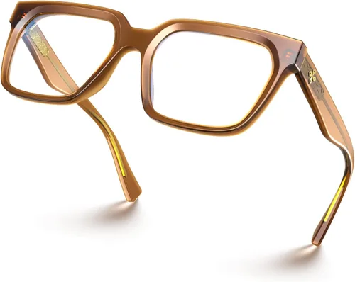 Vista 15 de VISOONE Chunky Rectangle Oversized Blue Light Blocking Computer Glasses Clear Lenses Cute Fake Large Frame Preppy Stylish Designer Fashion Screen
