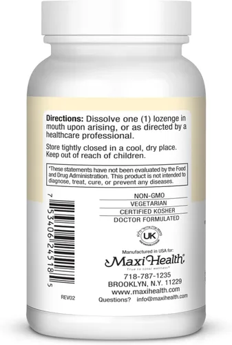Vista 3 de Maxi Health® Pastillas de vitamina B12 con B6 y biotina (180 unidades)