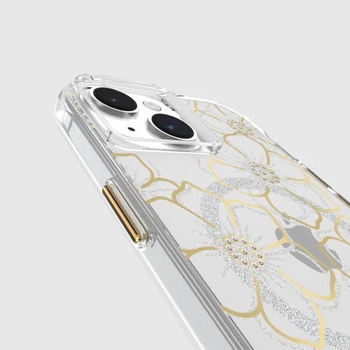 Vista 5 de Case-Mate Funda para iPhone 15 – Gemas florales [protección contra caídas de 12 pies] [compatible con MagSafe] Funda magnética con diamantes