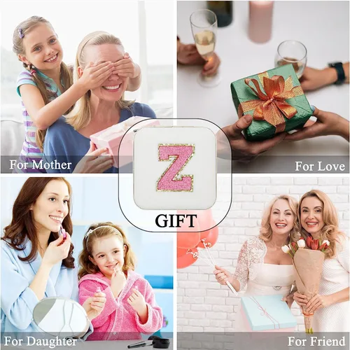 Vista 5 de Organizador de joyas de viaje para mujeres y niñas, mini organizador de joyas de viaje, organizador de anillos de viaje, organizador de collares