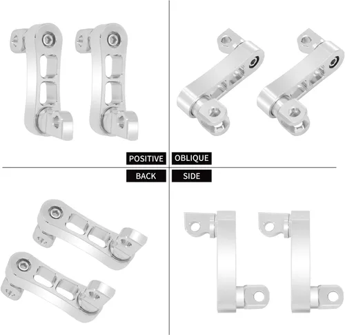 Vista 4 de Estribos ajustables Highway Pegs con montaje macho para pie de motocicleta, abrazadera, soporte, extensiones, soporte con abrazadera para Harley