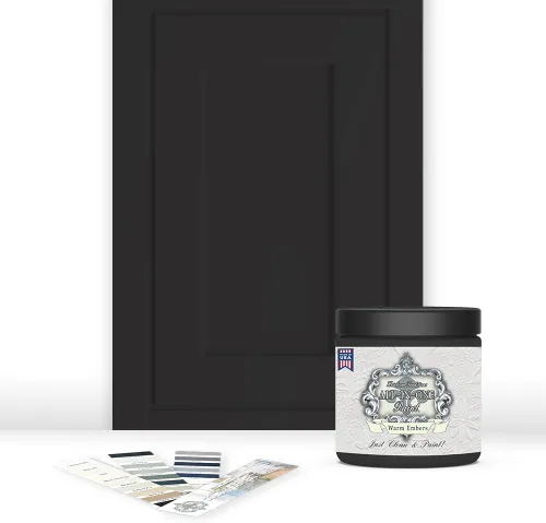 Vista 184 de Pintura TODO EN UNO, Abbey (gris cálido), Muestra de 8oz - Pintura duradera para gabinetes y muebles. Imprimación y capa superior incorporadas,