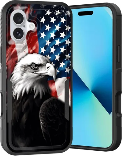 Vista 8 de Funda para iPhone Air, doble capa híbrida resistente resistente a prueba de golpes de policarbonato duro + funda protectora de silicona suave