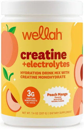 Vista 11 de Wellah Creatina + electrolitos en polvo (Blue Hawaii) 30 porciones - Mezcla de bebida de hidratación con 0.11 onzas de monohidrato de creatina