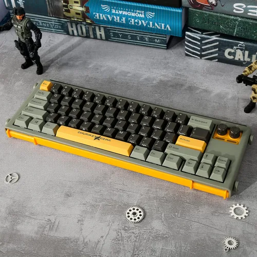 Vista 3 de Shurikey - Teclado mecánico para juegos con interruptor Varmilo EC V2 Moxa retroiluminación LED blanca teclado inalámbrico y Bluetooth para Windows