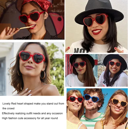 Vista 5 de Armear - Lentes grandes de sol para mujer, diseño retro con forma de corazón UV400