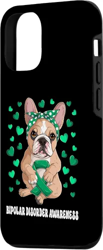 Vista 2 de Funda de concientización sobre el trastorno bipolar del guerrero superviviente de la cinta verde para iPhone 14