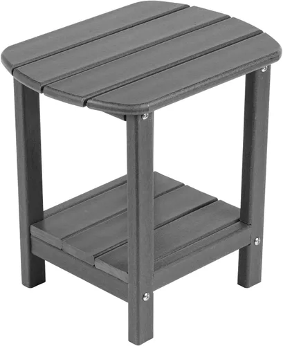 Vista 9 de Mesa auxiliar nalone Adirondack 16.5" Mesa lateral de exterior de plástico HDPE Doble mesa auxiliar Adirondack Mesa pequeña para patio (Aruba)
