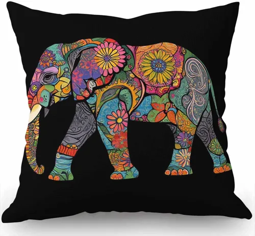 Vista 10 de Swono Funda de almohada de lino y algodón con diseño de flores de colibrí para sofá, cama, 18 x 18 pulgadas