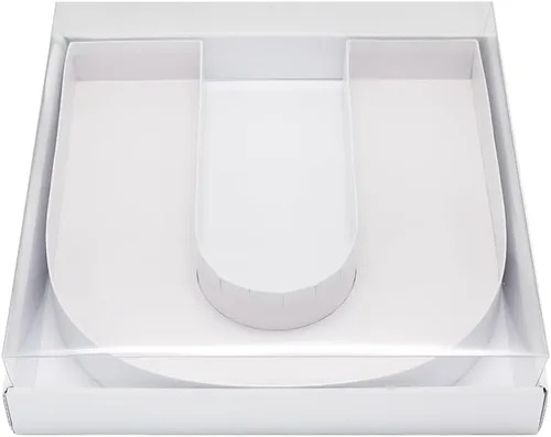 Vista 20 de WENPACK Caja de regalo de 12.5" de cartón en forma redonda con flores de papel maché para charcutería, embalaje para fresas y dulces con tapa Negro
