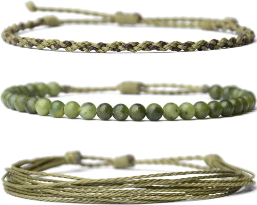 Vista 8 de Pulsera curativa hecha a mano con cuentas de piedra natural, regalo para hombres, pulsera de cuerda ajustable