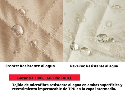 Vista 3 de Ameritex - Funda impermeable de sofá, 100 % antideslizante, acolchada, protector de muebles para perros, niños y mascotas; funda de sofá, lavable a