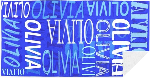 Vista 7 de Toallas de playa personalizadas con nombre para niños y adultos, toallas de viaje personalizadas de microfibra para baño y piscina