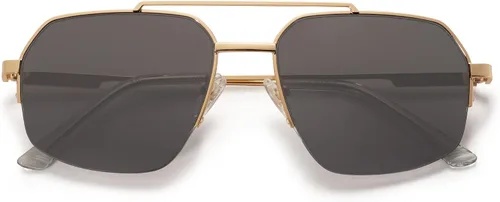 Vista 15 de SOJOS Trendy Aviator Sunglasses Mens Womens Retro Double Bridge Metal Frame Semi-Rimless Shades SJ1191