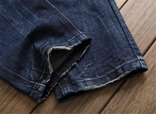 Vista 9 de AITITIA Jeans de corte recto lavado con cremallera para hombre