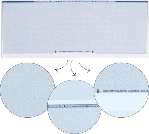 Vista 6 de EnDoc Papel de Cheques para Computadora - 100 Hojas - Cheques Comerciales en la Parte Superior - Características de Seguridad e Impresora Láser