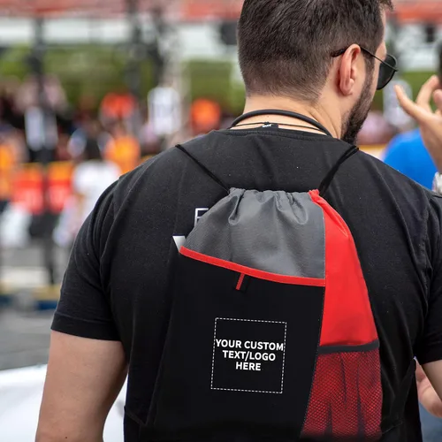 Vista 45 de DISCOUNT PROMOS Juego de mochilas con cordón no tejidas personalizadas de 10/50/100, paquete personalizado a granel