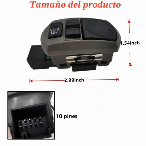 Vista 7 de Interruptor de espejo resistente P271098001, interruptor de espejo de puerta de 10 pines, apto para Kenworth T660 2006, 2007, 2008, 2009, 2010