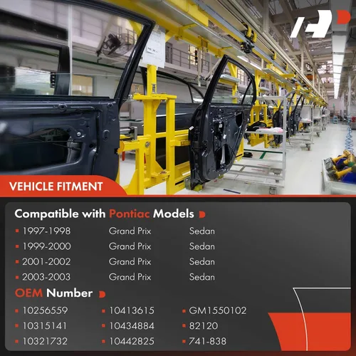 Vista 3 de A-Premium Elevalunas eléctrico con motor compatible con Pontiac Grand Prix 1997-2003 Sedan trasero izquierdo del lado del conductor