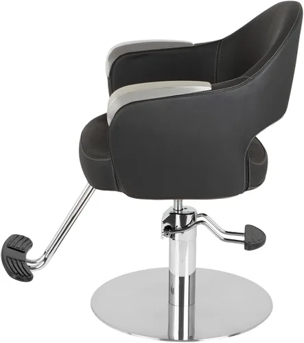 Vista 2 de Buy-Rite Luna Salon Silla de estilo Plata Base Plana Hidráulica Brazos