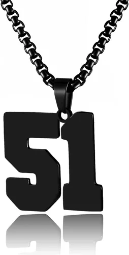 Vista 188 de Collar de Número Dorado para Hombre, Cadena de Acero Inoxidable con Colgante de Número para Atletas, Joyería Deportiva Personalizada para Niños