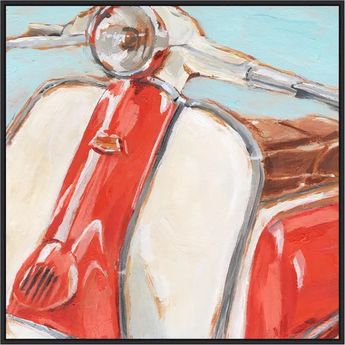 Vista 11 de Amanti Art Framed Canvas Wall Art 16x16 Retro Scooter II by Ethan Harper, Framed Wall Art Canvas, Transportation Artwork, Traditional Decor, Small