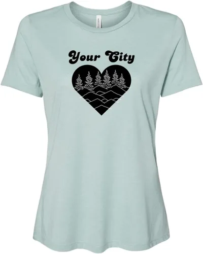Vista 20 de Cute Women's Screen Printed Crew Neck Tee, Shirts With Sayings, Dusty Blue or Olive
