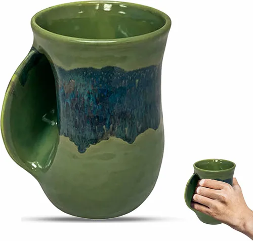 Vista 14 de Clay in Motion - Taza calentadora de manos para diestros, diseño Ocean Tide Marea del Océano