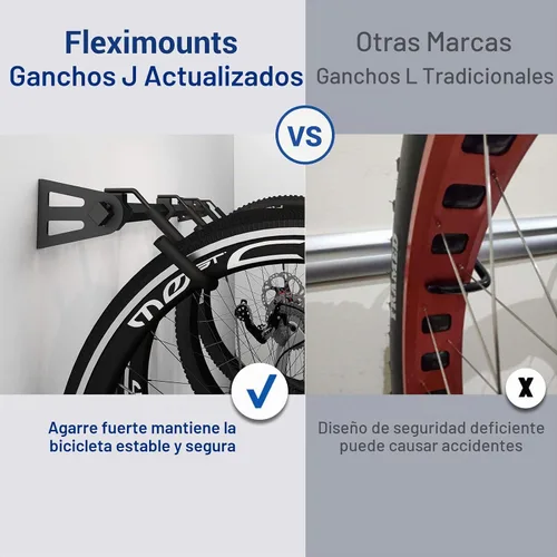 Vista 3 de FLEXIMOUNTS - Soporte de pared para 4 bicicletas, resistente, para hogar y garaje, capacidad hasta de 200 lb
