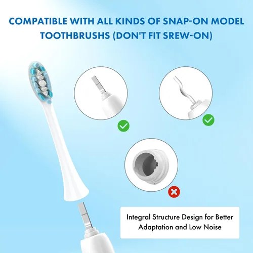 Vista 6 de Cabezales de cepillo de dientes de repuesto para cepillos de dientes Philips Sonicare con clic: paquete de 10 cabezales de cepillo eléctrico