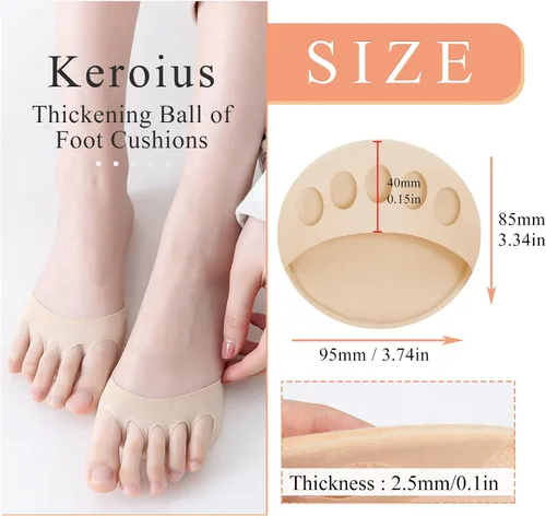 Vista 2 de Almohadillas invisibles de tela de panal transpirable, almohadillas metatarsianas gruesas y suaves para zapatos planos, tacones altos, prevención