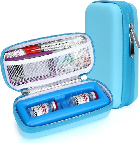Vista 9 de YOUSHARES Estuche de viaje para viales de insulina – Bolsa de transporte para diabetes aprobada por la TSA que mantiene la medicina fresca