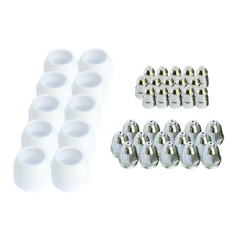 Vista 5 de Lotos BCON20 20 piezas de cortador de plasma consumibles electrodo de boquilla y taza para cortadores de plasma Lotos LTP7000 LTP8000