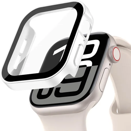 Vista 34 de Protección de Pantalla EIHAIHIS para Apple Watch Funda Serie 11 10 9 SE 8 7 6 5 4 40mm 44mm 41mm 45mm 42mm 46mm Vidrio Templado Impermeable PC