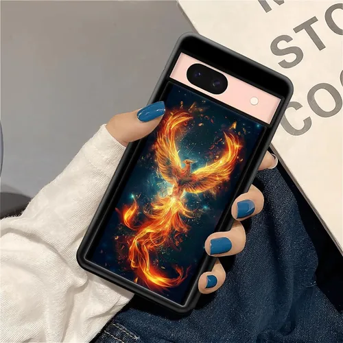 Vista 687 de Compatible con Google Pixel 4A 5G Mobile Case Creative Acrylic Panel trasero Silicona Protección Grip especialmente diseñado para Google Pixel 4A 5G