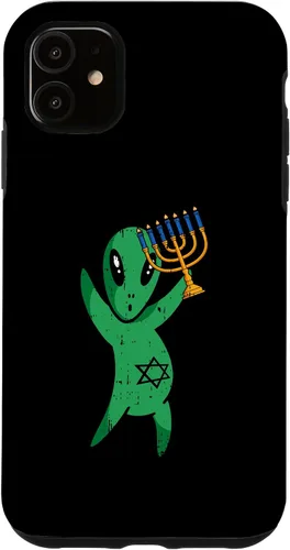 Vista 5 de Funda para iPhone 15 Alien Menorah Hanukkah Star Of David Janukah Jewish Holiday Case
