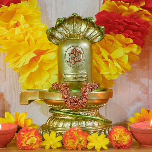 Vista 4 de alikiki Dios hindú Shiva Lingam Estatua - India Templo Mandir Murti Señor Ídolo Templo indio Pooja Artículo Puja Escultura Religiosa Diwali Regalos